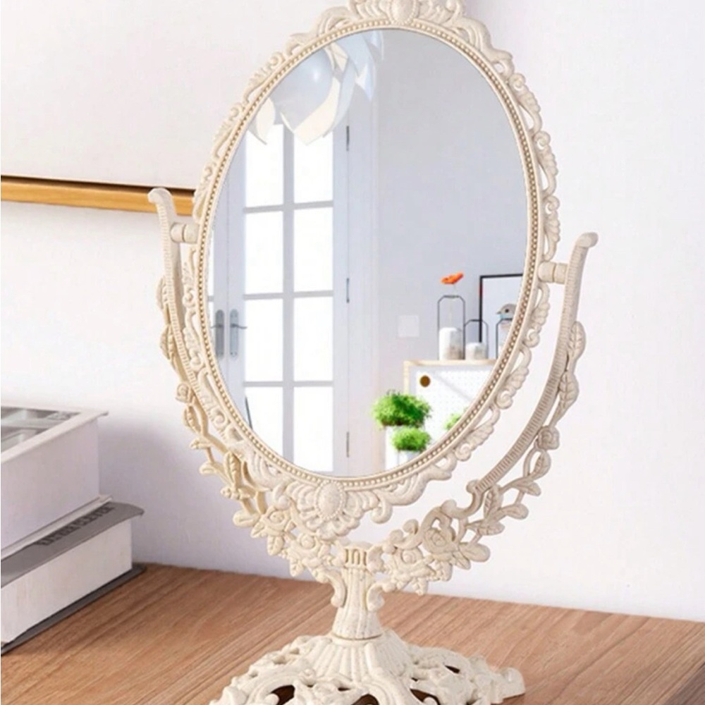 European style retro double sided makeup mirror.